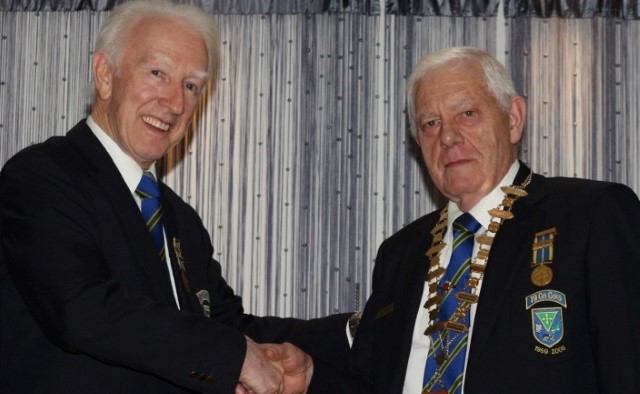 Pictured above is the outgoing President Jim Gormley congratulating Seamus Flynn the incoming President.